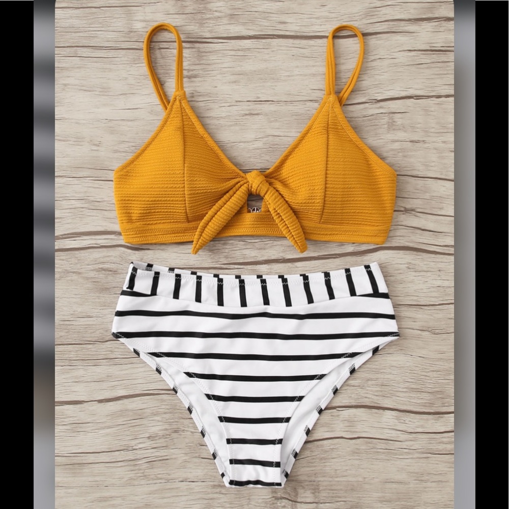 NEW!! Tie Front Bikini with High Waisted Bottoms